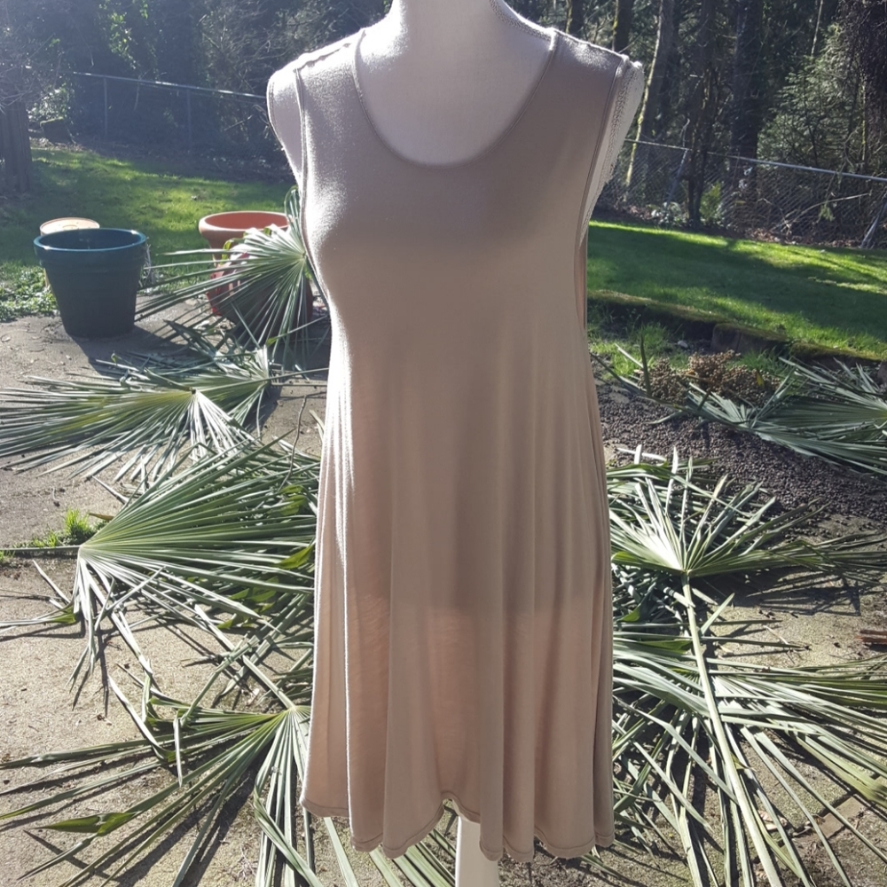 FP Beach Cream Swing Tank Midi Dress Size Small